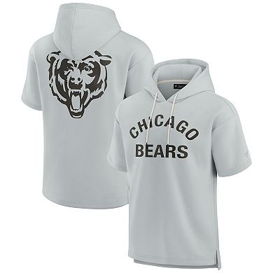 Unisex Fanatics Signature Gray Chicago Bears Elements Super Soft Fleece Short Sleeve Pullover Hoodie