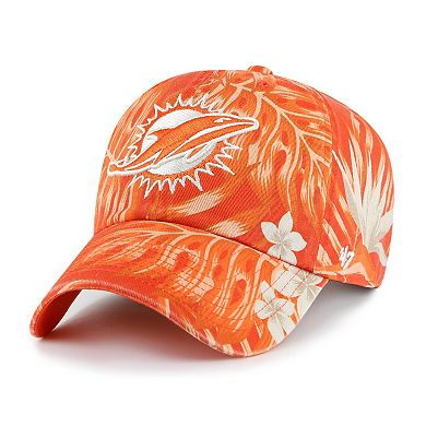 Men's '47 Orange Miami Dolphins Tropicalia Clean Up Adjustable Hat