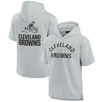 Unisex Fanatics Signature Gray Cleveland Browns Elements Super Soft Fleece Short Sleeve Pullover Hoodie