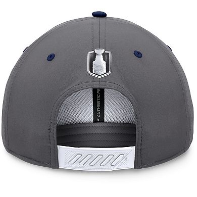 Men's Fanatics Branded  Gray/Navy New York Rangers 2024 Stanley Cup Playoffs Locker Room Adjustable Hat