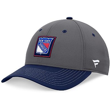 Men's Fanatics Branded  Gray/Navy New York Rangers 2024 Stanley Cup Playoffs Locker Room Adjustable Hat
