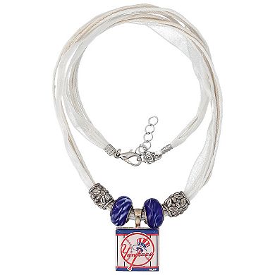 New York Yankees WinCraft Women's Top Hat Tier LifeTiles Ribbon Necklace with Beads