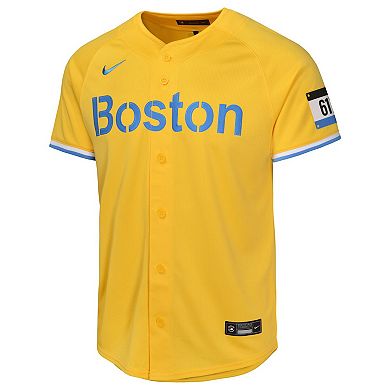 Youth Nike Trevor Story Gold Boston Red Sox City Connect Limited Player Jersey