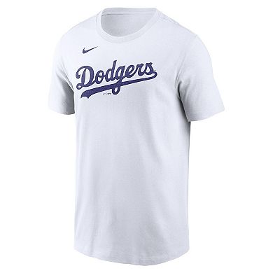 Men's Nike White Los Angeles Dodgers Fuse Wordmark T-Shirt