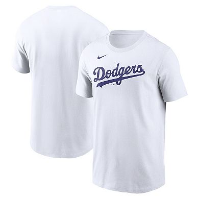 Men's Nike White Los Angeles Dodgers Fuse Wordmark T-Shirt