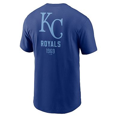 Men's Nike Royal Kansas City Royals Large Logo Back Stack T-Shirt