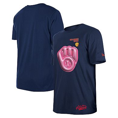 Men's New Era Navy Milwaukee Brewers Big League Chew T-Shirt