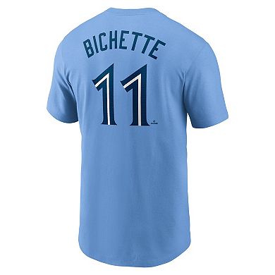 Men's Nike Bo Bichette Powder Blue Toronto Blue Jays Fuse Name & Number T-Shirt