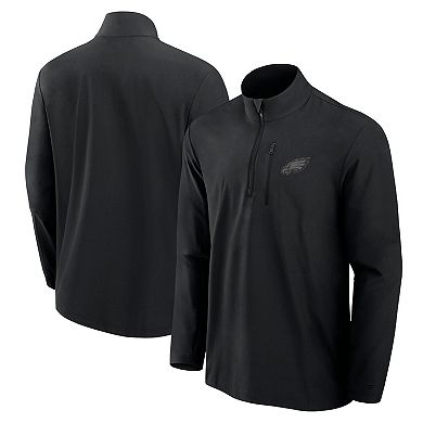 Men's Fanatics Signature Black Philadelphia Eagles Front Office Woven Quarter-Zip Jacket