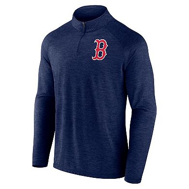 Men's Profile Navy Boston Red Sox Big & Tall Raglan Quarter-Zip Top