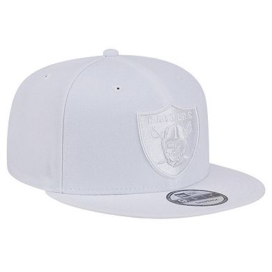 Men's New Era Las Vegas Raiders Main White on White 9FIFTY Snapback Hat