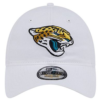 Men's New Era White Jacksonville Jaguars Main 9TWENTY Adjustable Hat