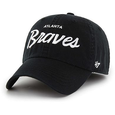 Men's '47 Black Atlanta Braves Crosstown Classic Franchise Fitted Hat