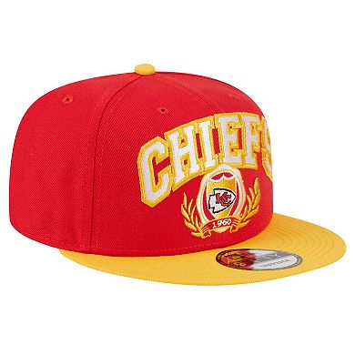 Men's New Era Red/Gold Kansas City Chiefs Team Establish 9FIFTY Snapback Hat