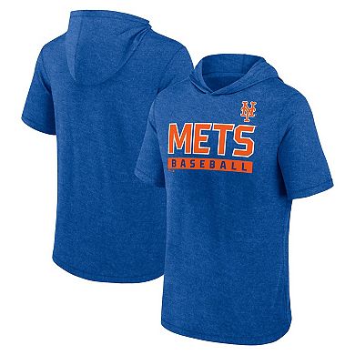 Men's Profile Royal New York Mets Big & Tall Short Sleeve Pullover Hoodie