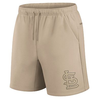 Unisex Fanatics Signature Khaki St. Louis Cardinals Elements Super Soft Fleece Shorts