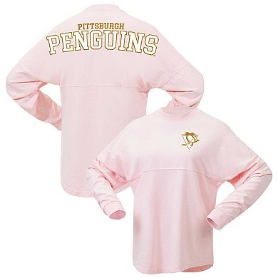 Women's Fanatics Branded Pink Pittsburgh Penguins Spirit Jersey Long Sleeve T-Shirt