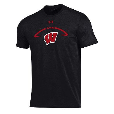 Men's Black Wisconsin Badgers Football Icon T-Shirt
