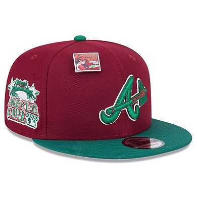 Men's New Era Cardinal/Green Atlanta Braves Strawberry Big League Chew Flavor Pack 9FIFTY Snapback Hat