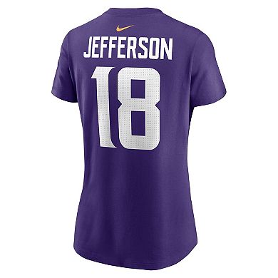 Women's Nike Justin Jefferson Purple Minnesota Vikings Player Name & Number T-Shirt
