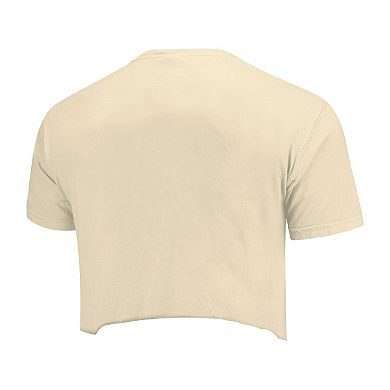 Women's Natural Texas Longhorns Comfort Colors Baseball Cropped T-Shirt