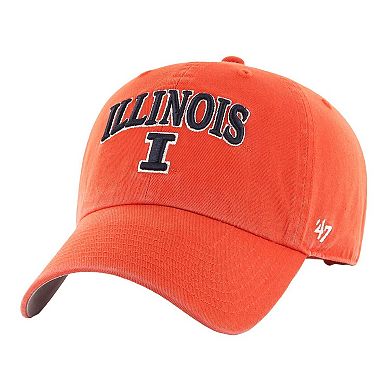 Men's '47 Orange Illinois Fighting Illini Archie Script Clean Up Adjustable Hat