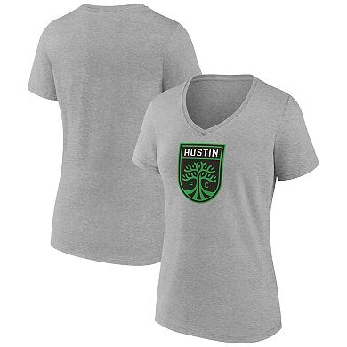 Women's Fanatics Branded Steel Austin FC Evergreen Logo V-Neck T-Shirt
