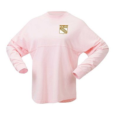 Women's Fanatics Branded Pink New York Rangers Spirit Jersey Long Sleeve T-Shirt