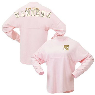 Women's Fanatics Branded Pink New York Rangers Spirit Jersey Long Sleeve T-Shirt
