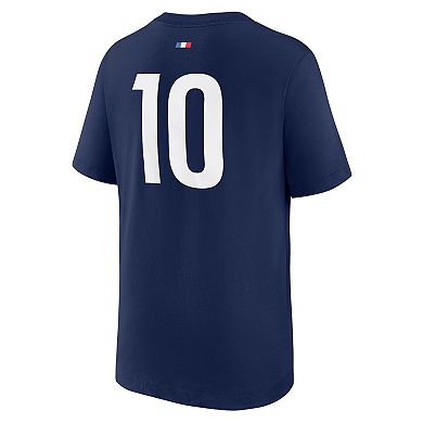 Youth Nike #10 Navy Paris Saint-Germain Number T-Shirt