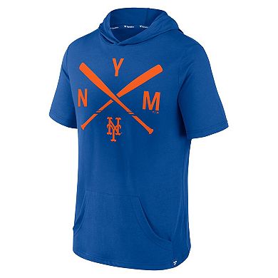 Men's Fanatics Branded Royal New York Mets Iconic Rebel Short Sleeve Pullover Hoodie