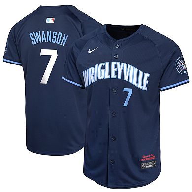 Youth Nike Dansby Swanson Navy Chicago Cubs City Connect Limited Player Jersey