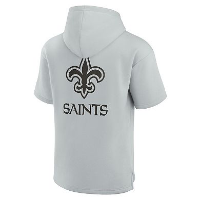 Unisex Fanatics Signature Gray New Orleans Saints Elements Super Soft Fleece Short Sleeve Pullover Hoodie