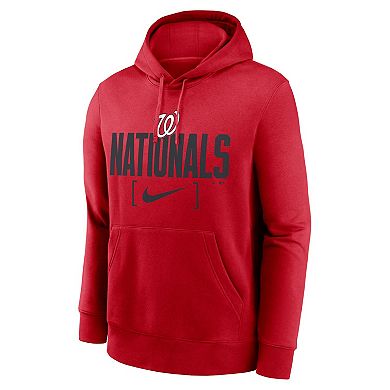 Men's Nike Red Washington Nationals Club Slack Pullover Hoodie