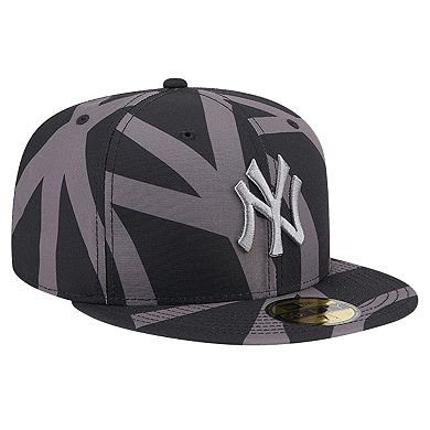 Men's New Era Black New York Yankees Logo Fracture 59FIFTY Fitted Hat