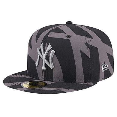 Men's New Era Black New York Yankees Logo Fracture 59FIFTY Fitted Hat