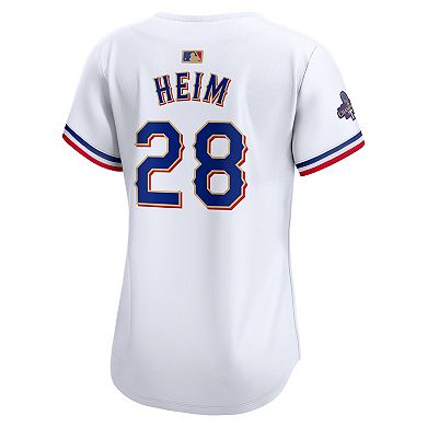 Women's Nike Jonah Heim White Texas Rangers 2024 Gold Collection Limited Player Jersey