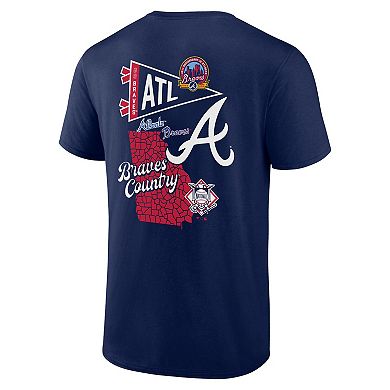 Men's Profile Navy Atlanta Braves Big & Tall Split Zone T-Shirt
