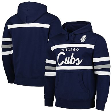 Men's Mitchell & Ness Navy Chicago Cubs Head Coach Pullover Hoodie
