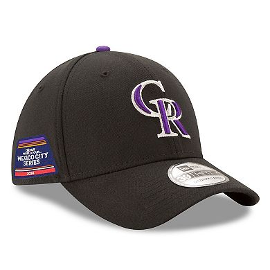 Men's New Era Black Colorado Rockies 2024 MLB World Tour Mexico City Series 39THIRTY Flex Hat