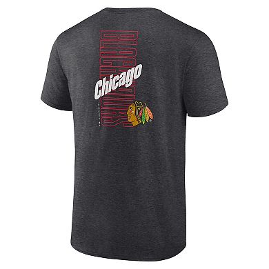 Men's Fanatics Branded Heather Charcoal Chicago Blackhawks Backbone T-Shirt
