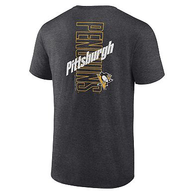 Men's Fanatics Branded Heather Charcoal Pittsburgh Penguins Backbone T-Shirt