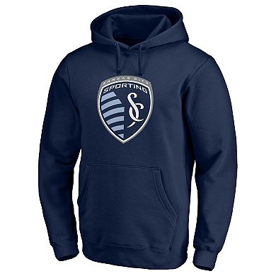 Men's Fanatics Navy Sporting Kansas City Logo Pullover Hoodie