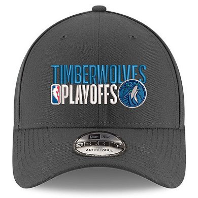 Men's New Era Gray Minnesota Timberwolves 2024 NBA Playoffs 9FORTY Adjustable Hat