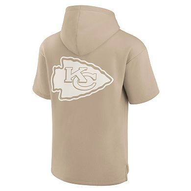 Unisex Fanatics Khaki Kansas City Chiefs Elements Super Soft Fleece Short Sleeve Pullover Hoodie