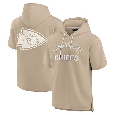 Unisex Fanatics Khaki Kansas City Chiefs Elements Super Soft Fleece Short Sleeve Pullover Hoodie