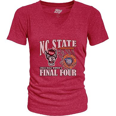 Women's Blue 84 Red NC State Wolfpack 2024 NCAA Women's Basketball Tournament March Madness Final Four Tri-Blend V-Neck T-Shirt
