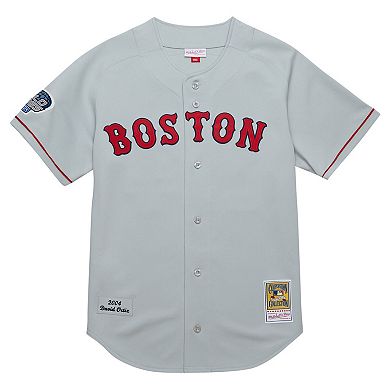 Men's Mitchell & Ness David Ortiz Gray Boston Red Sox 2004 Cooperstown Collection Authentic Throwback Jersey