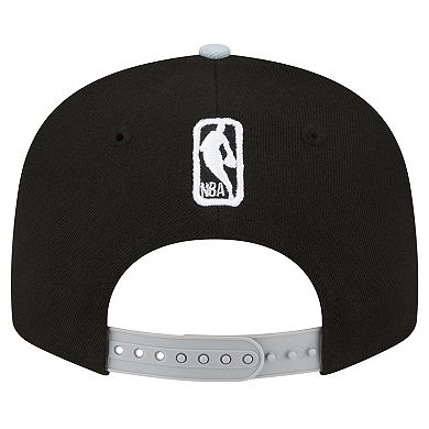 Men's New Era Black/Silver San Antonio Spurs Official Team Color 2Tone 9FIFTY Snapback Hat