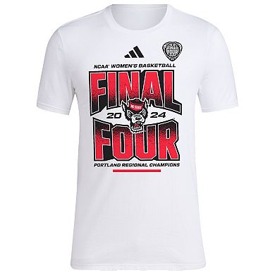 Unisex adidas  White NC State Wolfpack 2024 NCAA Women's Basketball Tournament March Madness Final Four Locker Room T-Shirt